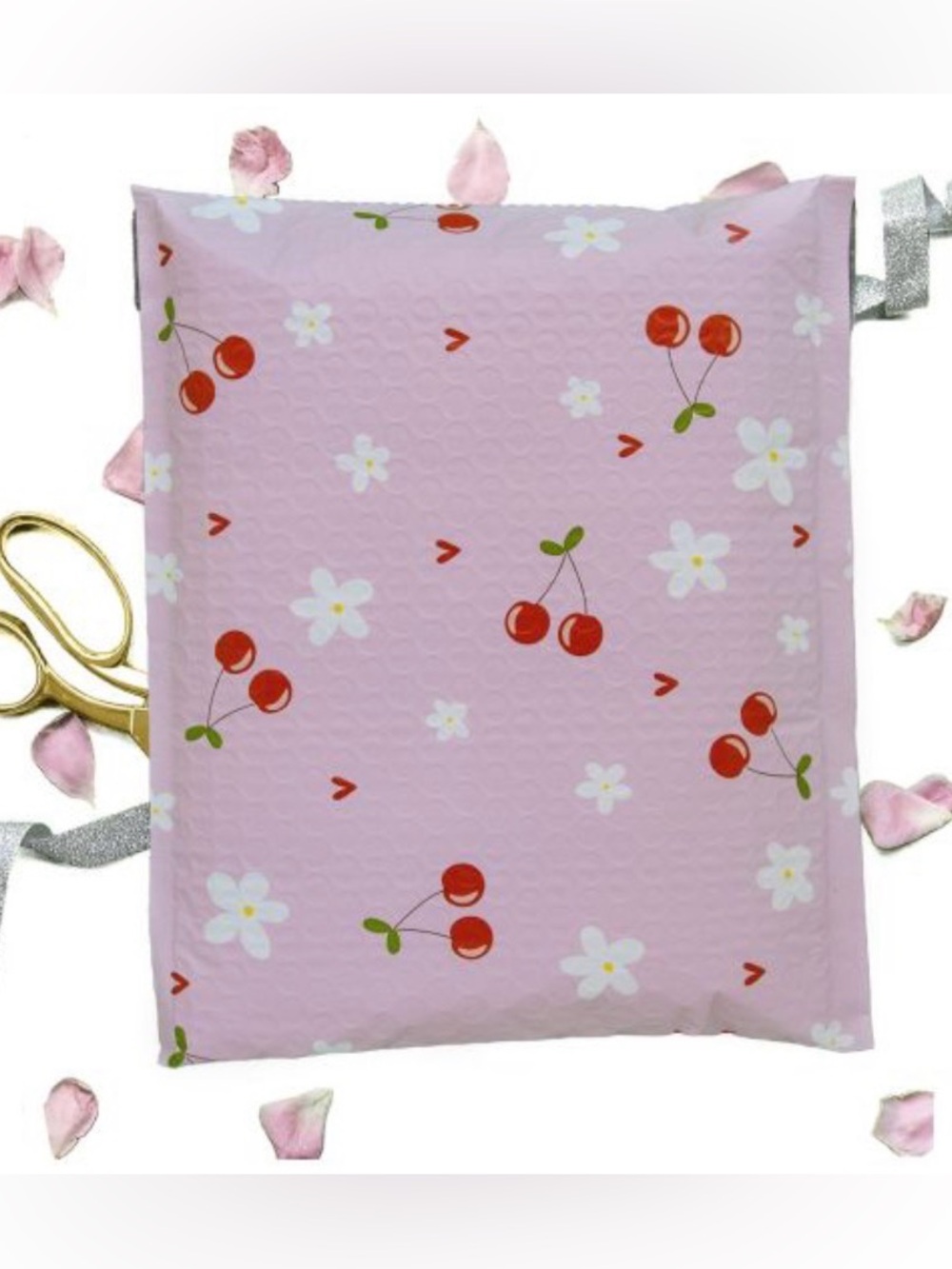 Cherry Bubble Poly Mailers 8.5x11 ( pack of 20)